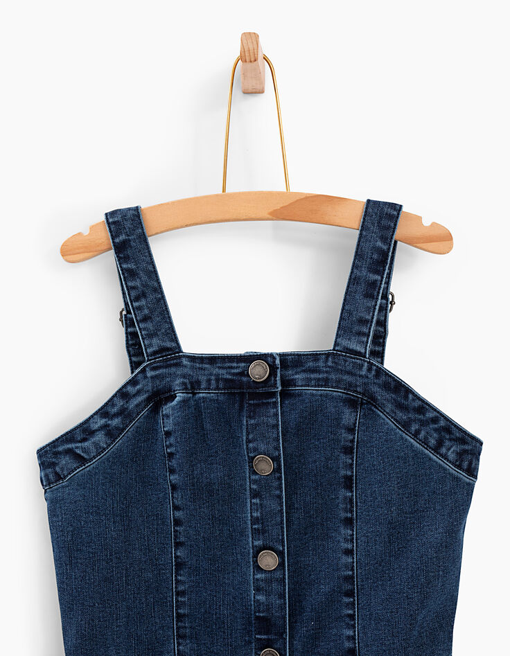 Vestido-peto 2 en 1 vaquero con camiseta niña-7