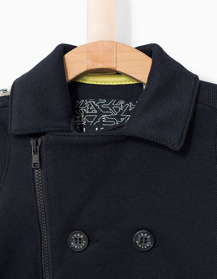 Cardigan marine esprit caban bébé garçon-5