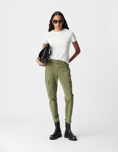 Kaki battle jeans cropped Dames - IKKS