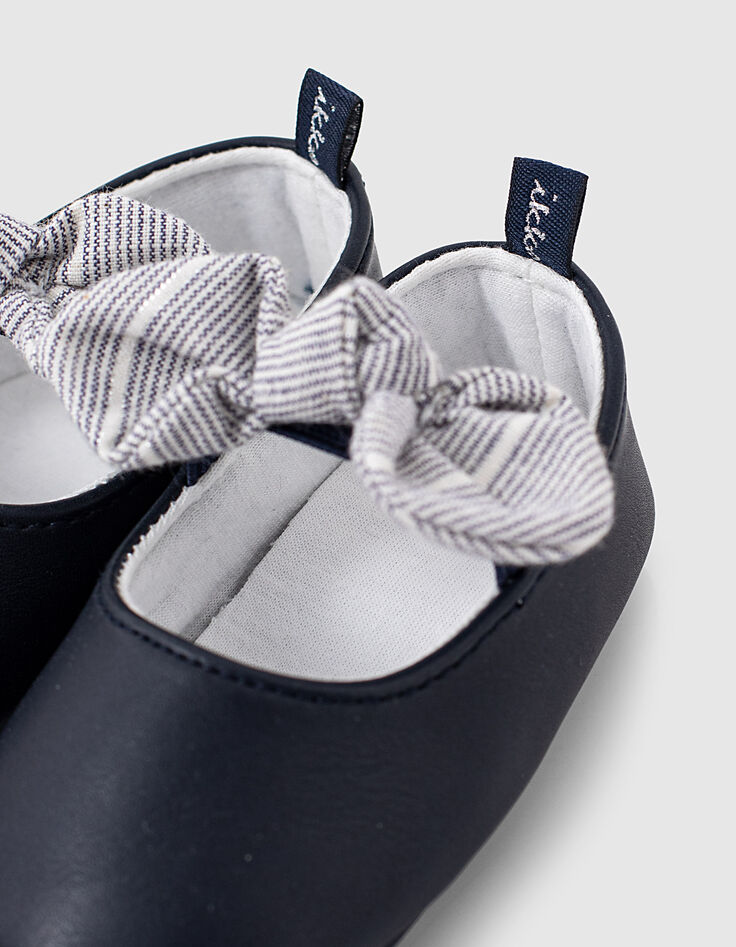 Ballerines navy à nœuds imprimés bébé fille-4