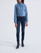 Veste en jean bleu avec clous dos Femme-7