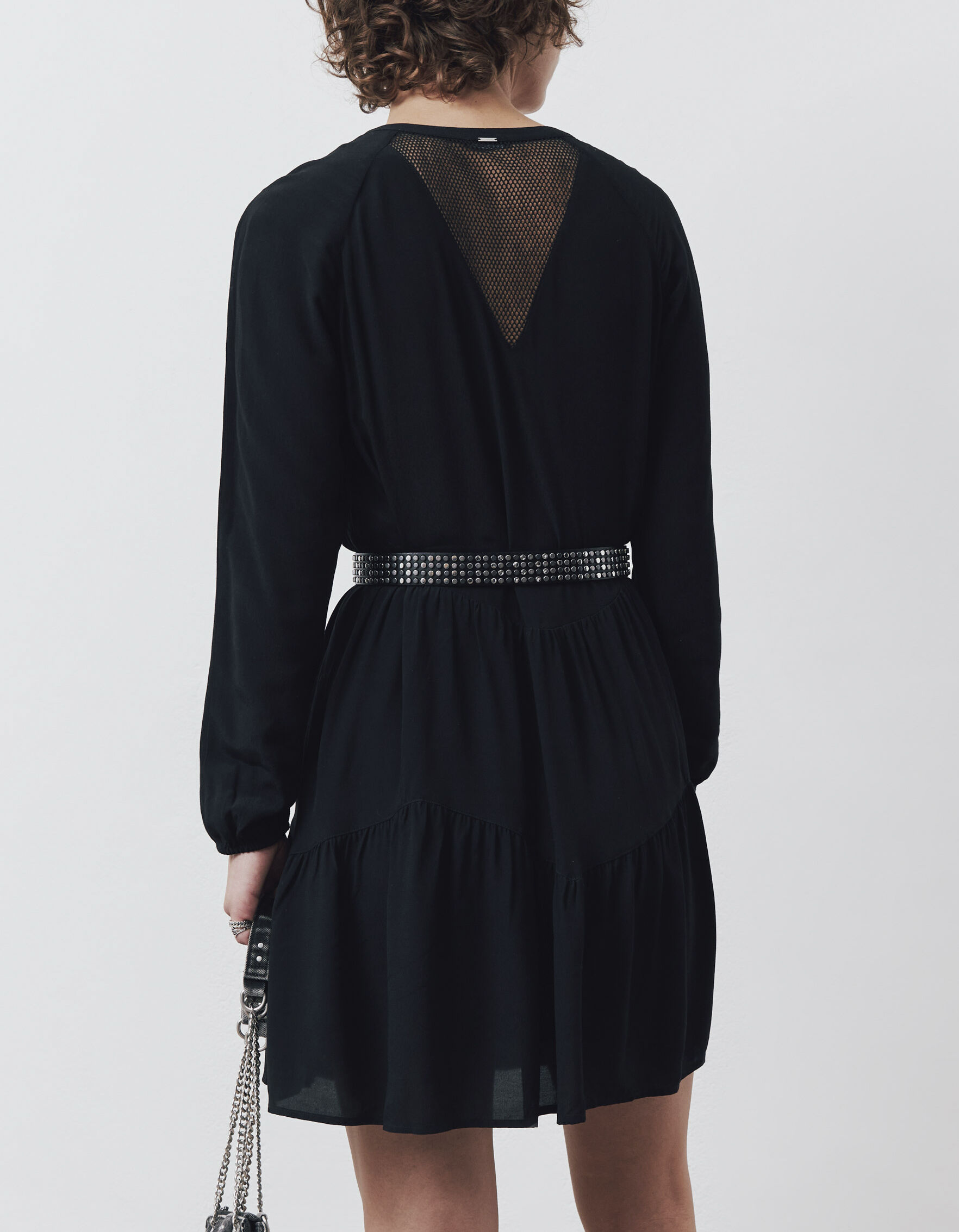 Vestido sales rejilla negro