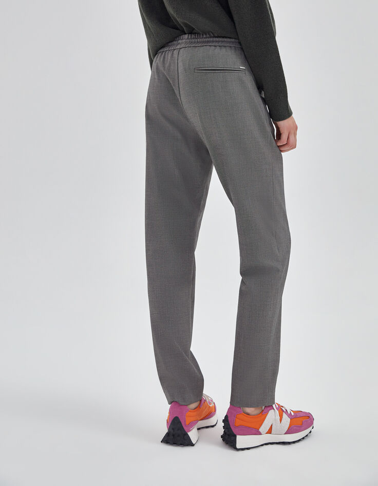 Jogpant gris avec taille élastiquée Femme-3