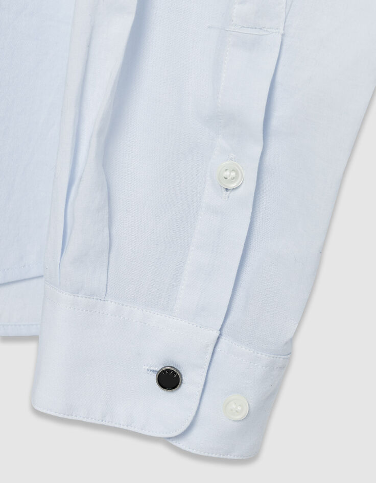 Chemise regular ciel voile de coton bio Homme-8