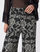 Zwarte wijde pantalon met bloemenprint voor dames-6
