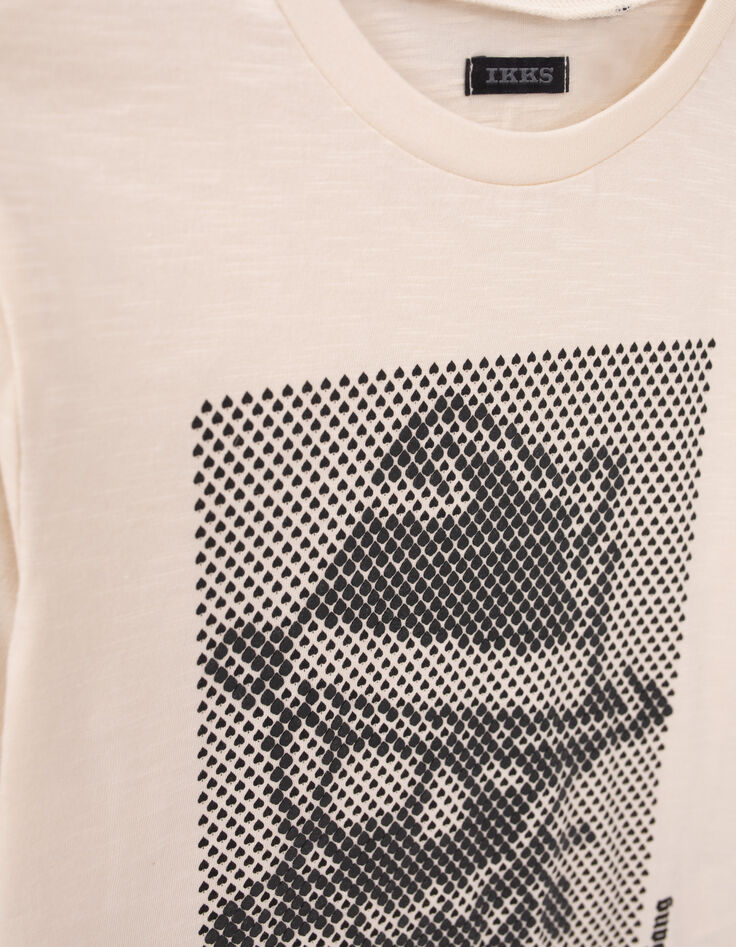 Ecru T-shirt biokatoen opdruk rubber gangster jongens-5