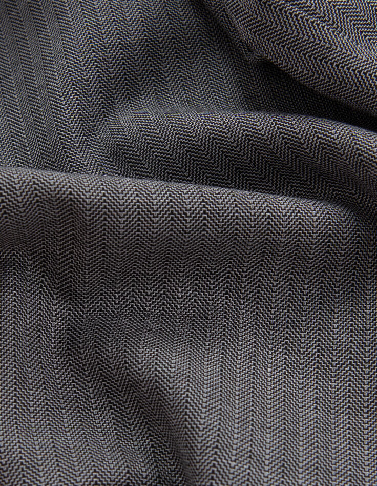 Pantalon carotte gris motif chevrons 7/8e Femme-7