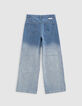 Blaue LARGE-Mädchenjeans Waterless mit Deep-Dye-Effekt-6