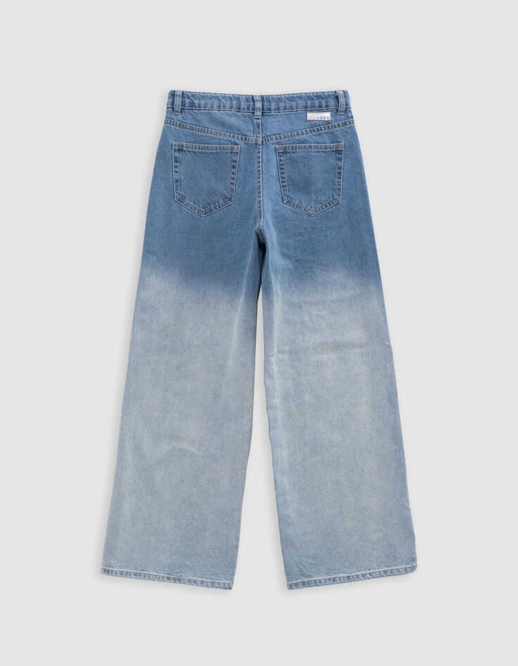 Blaue LARGE-Mädchenjeans Waterless mit Deep-Dye-Effekt-6