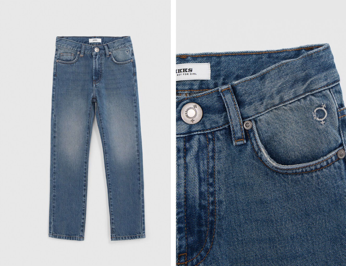 Gender Free-Blauwe STRAIGHT jeans jongens/meisjes - IKKS-2