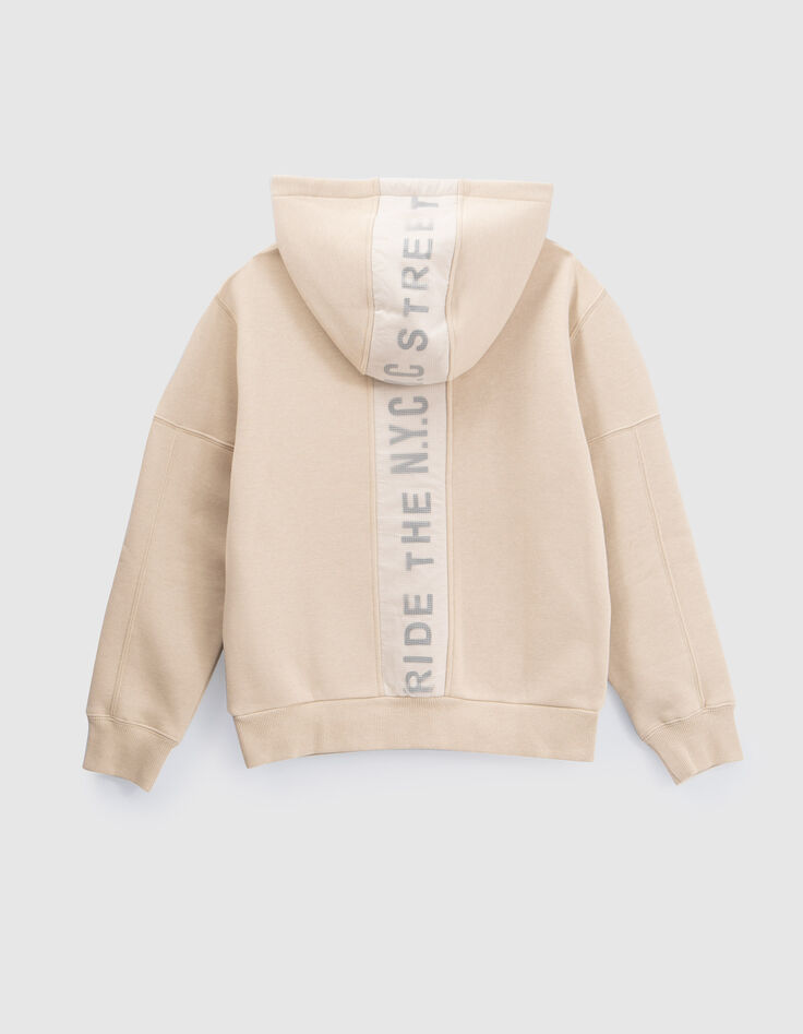 Sudadera beige nailon a cuadros espalda ni&ntilde;o-3