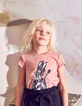 Mädchen-Bio-T-Shirt, Glitter-Kaninchenmotiv in Dusty Rose-1