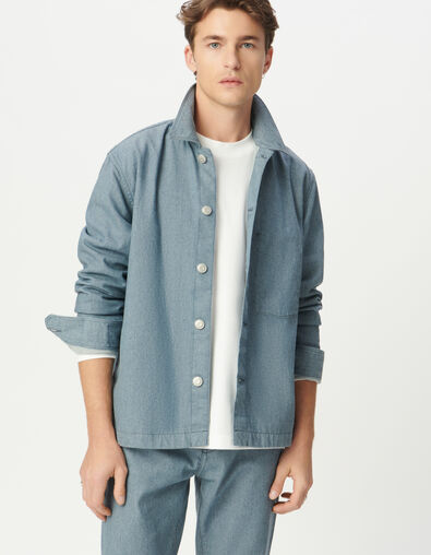 Men&rsquo;s blue denim worker-style jacket - IKKS