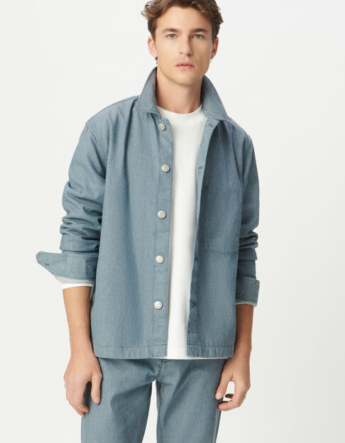 Men&rsquo;s blue denim worker-style jacket - IKKS