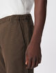 Heren kaki katoenen en linnen chino broek-4