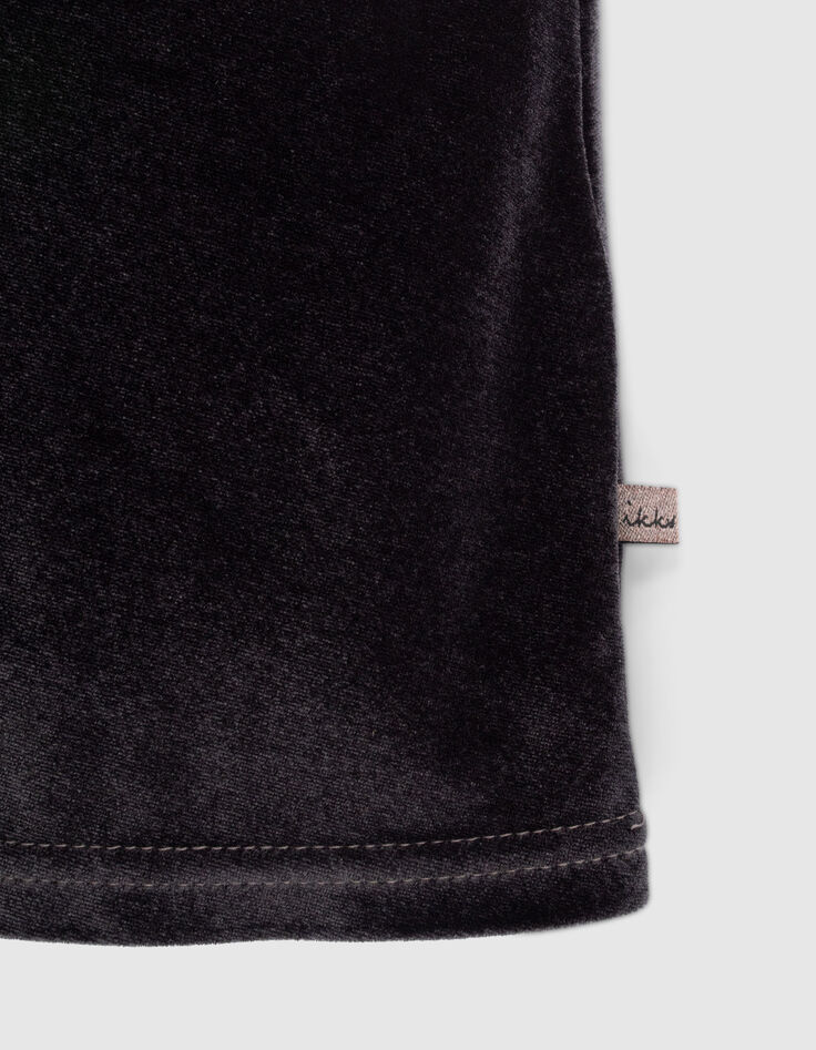 Robe grise bi-matière avec message fille-5
