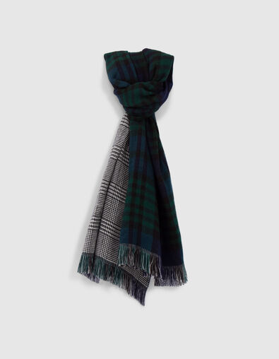 Bufanda verde y azul cuadros mujer - IKKS