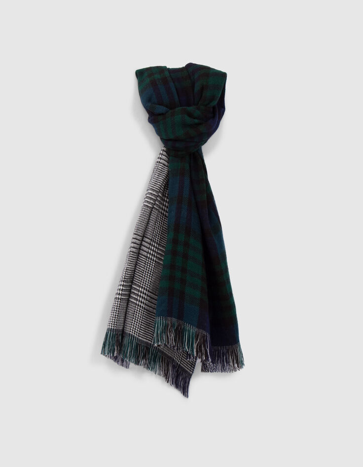 Bufanda verde y azul cuadros mujer-1