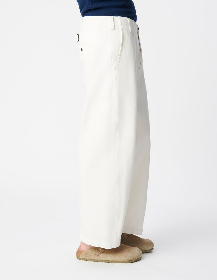 Vaqueros blancos de corte recto para hombre-5