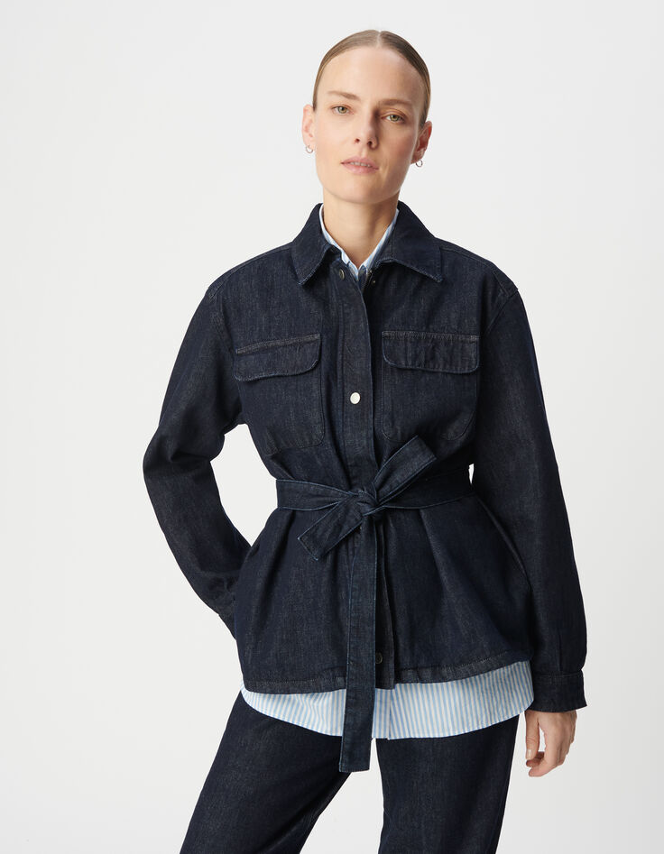 Damen Saharienne mit Reißverschluss aus Denim und recycelter Baumwolle-5