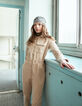 Girls&rsquo; light beige zipped jumpsuit-7