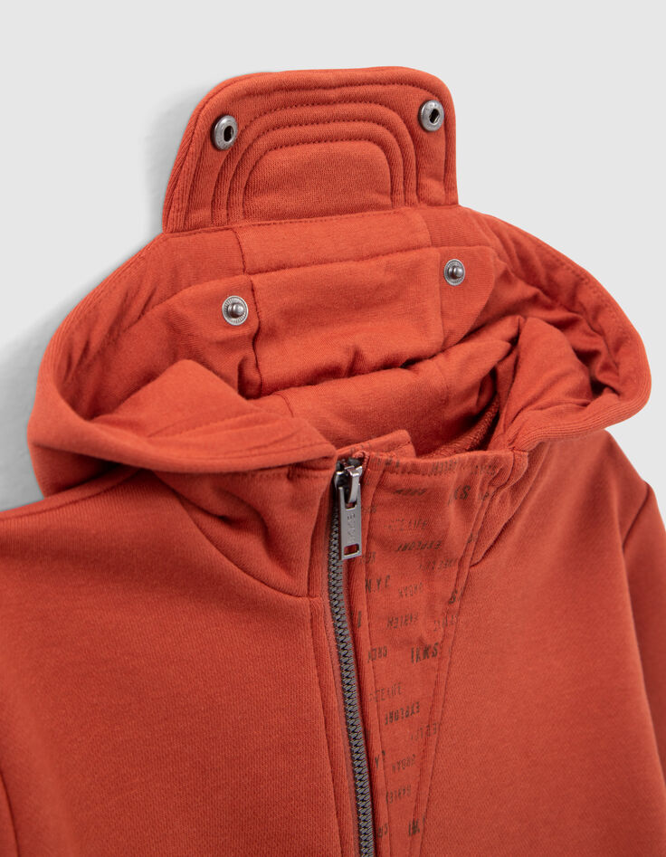 Cárdigan ladrillo visera capucha niño-6