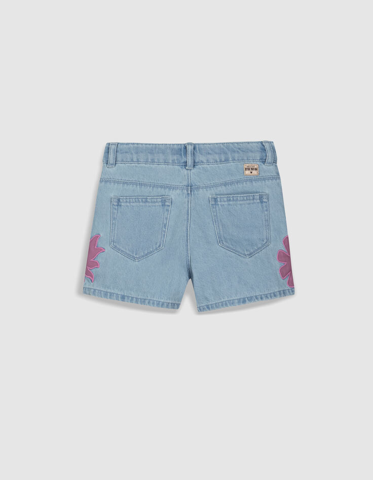 Maxi short vaquero azul con bordado en los laterales ni&ntilde;a-5