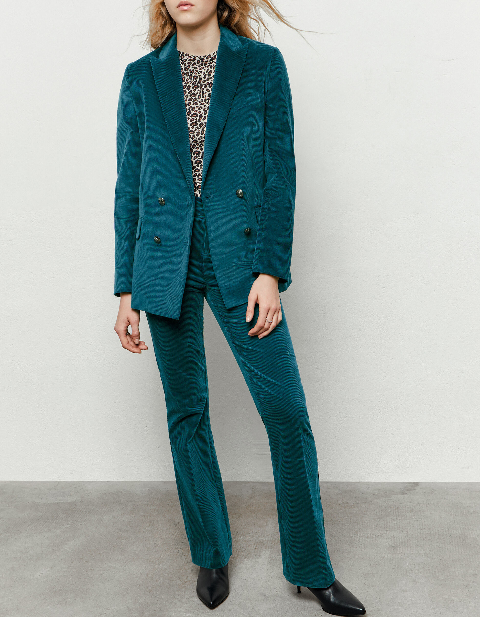 Tailleur pantalon femme velours cotelé 2025