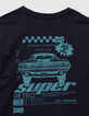 Camiseta azul marino algodón coche espalda niño-7