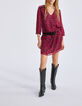 Robe courte rose imprimé léo rock recyclée Femme-5
