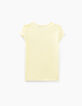 Tee-shirt jaune vif à message avec clous fille-3