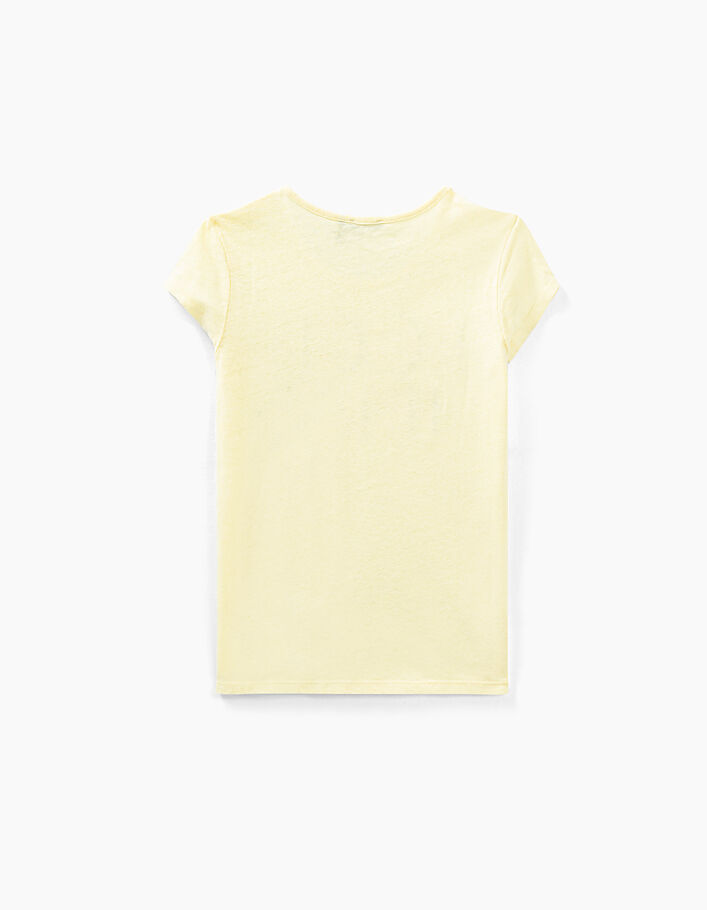 T-shirt En Lin Jaune IKKS - Taille 38 - Coupe Ample - Occasion Très Bon état