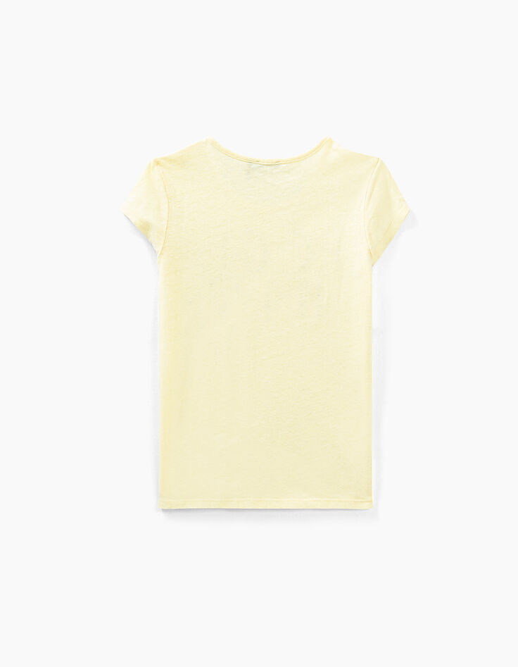 Tee-shirt jaune vif à message avec clous fille-3