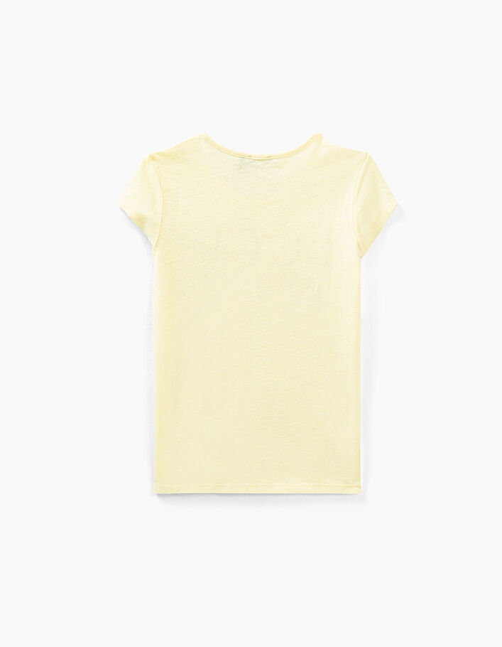 Girls’ bright yellow studded slogan T-shirt - IKKS