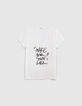 Wei&szlig;es Damen-T-Shirt mit Schriftzug und Nieten-6