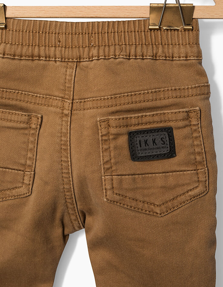 Pantalon cognac à ceinture élastiquée bébé garçon-4 Pantalon cognac à ceinture élastiquée bébé garçon-4