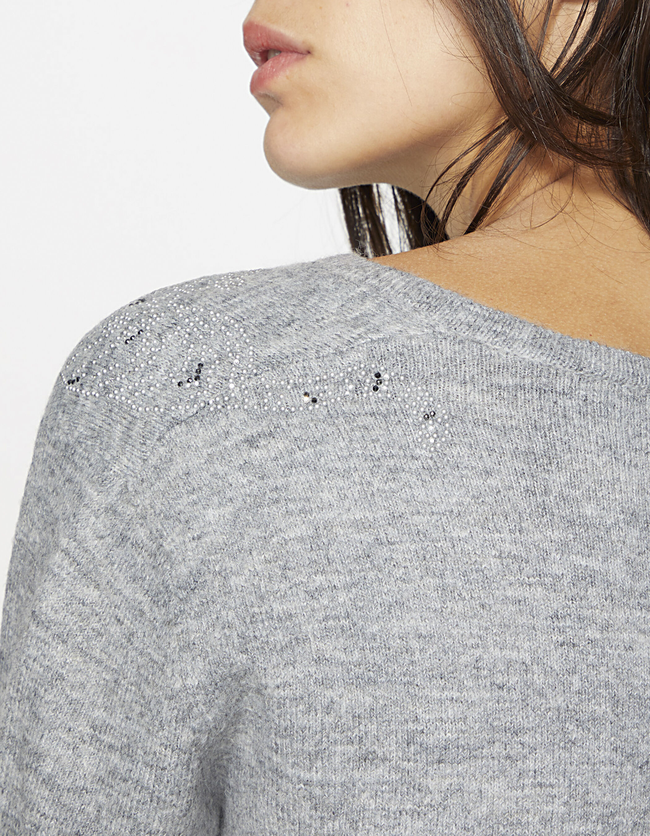 Pull maille top mousseuse femme