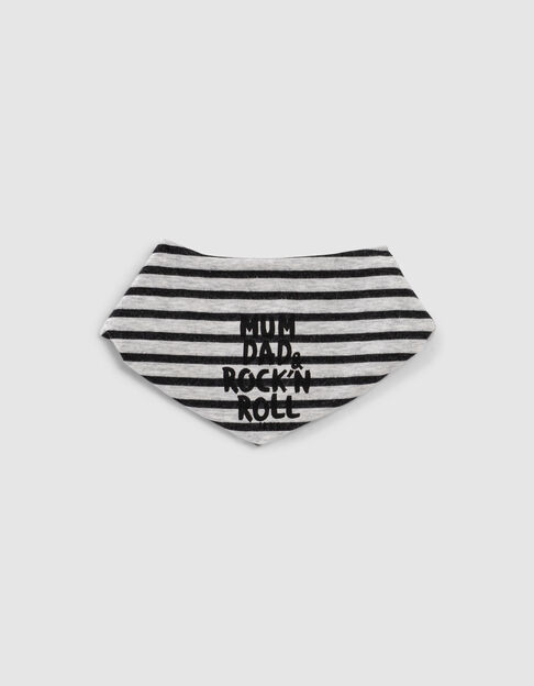 Kittgraues Babylätzchen aus Biobaumwolle mit Rocker-Print - IKKS