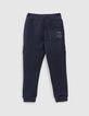 Jogging navy tech fleece con bandas laterales niño -3