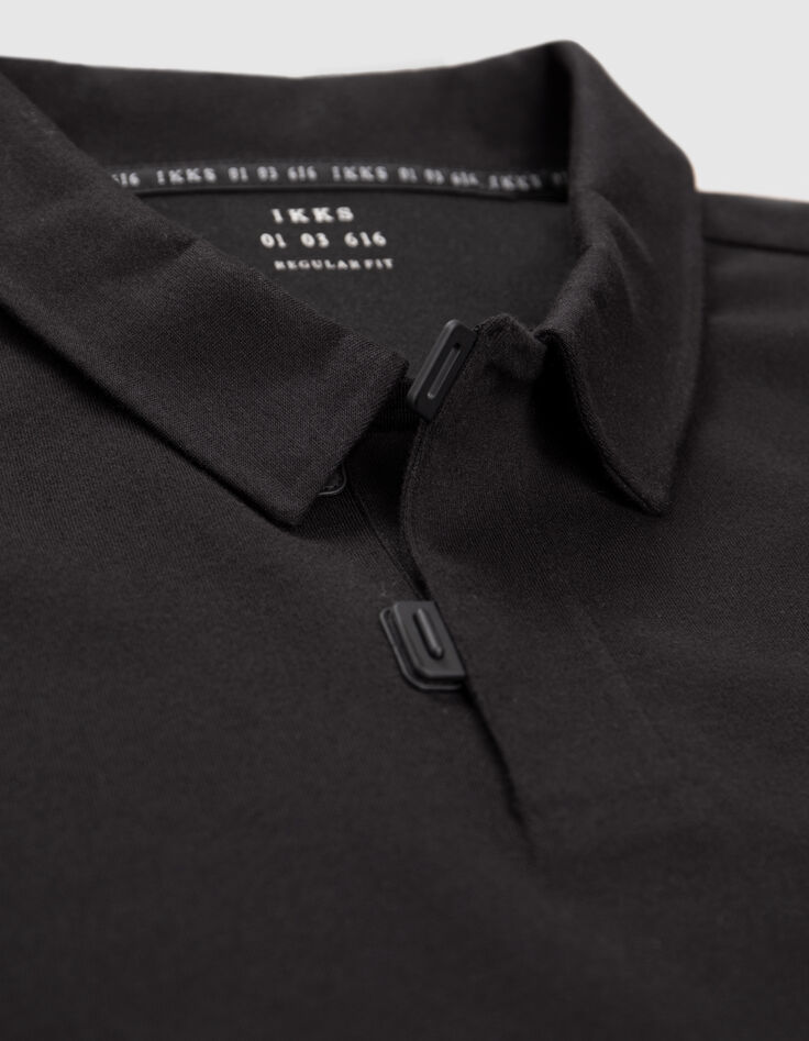 Polo negro de hombre con pinzas termoadhesivas DRY FAST-9