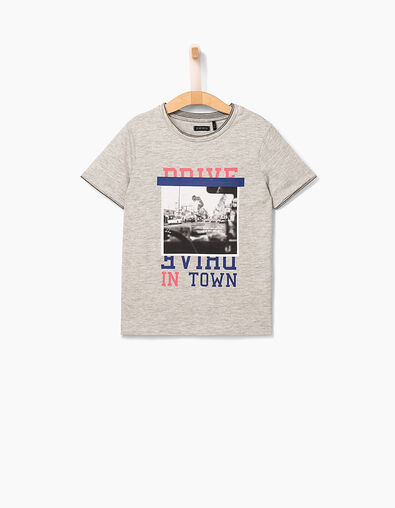 Boys’ grey marl Drive in town T-shirt  - IKKS