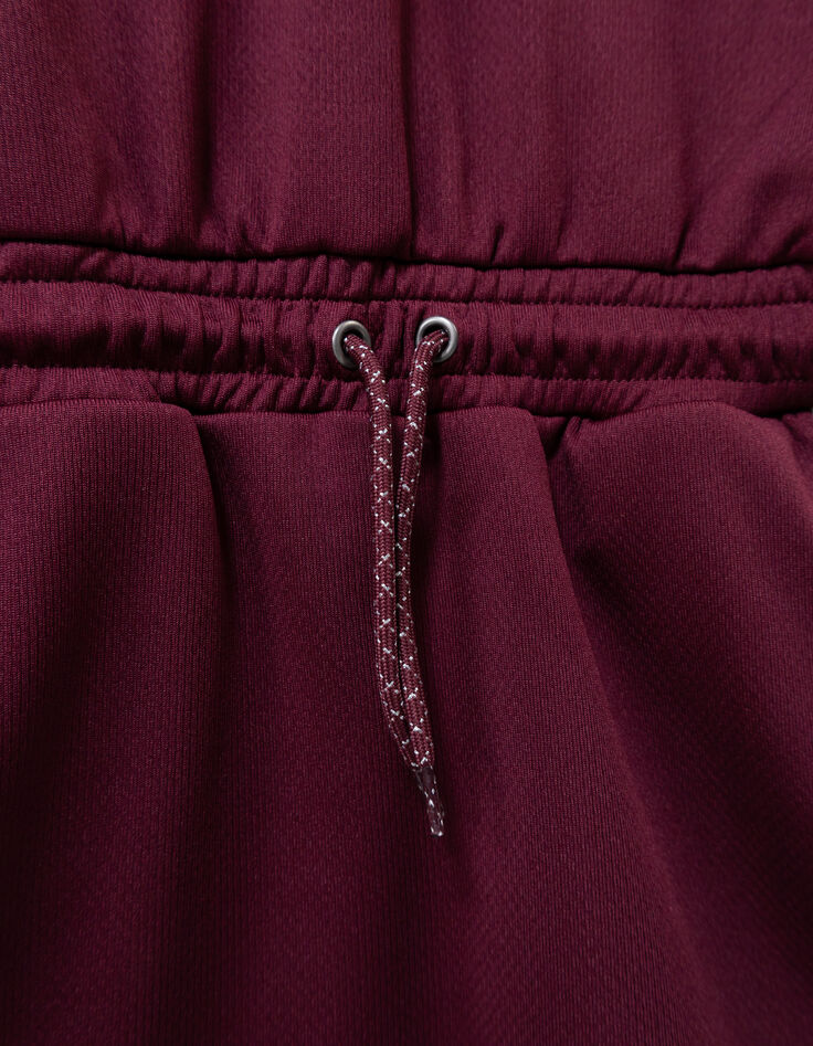 Robe bordeaux esprit sport bandes côtés fille-8