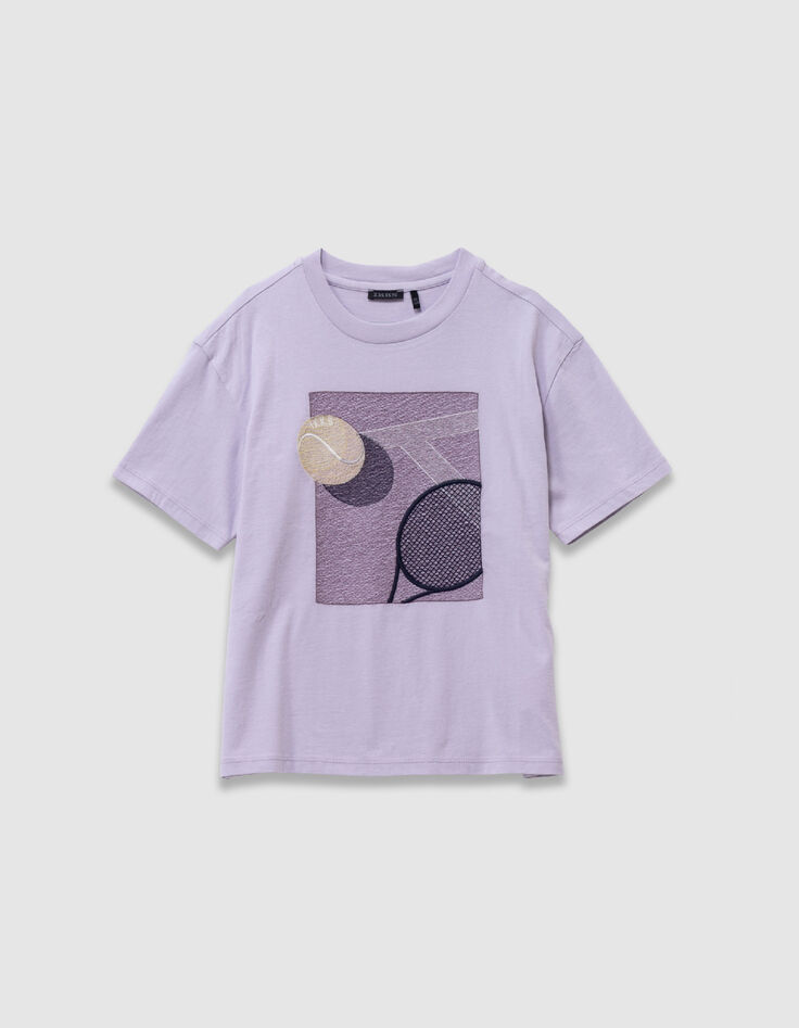 Boy's lilac maxi tennis visual embroidered T-shirt-1
