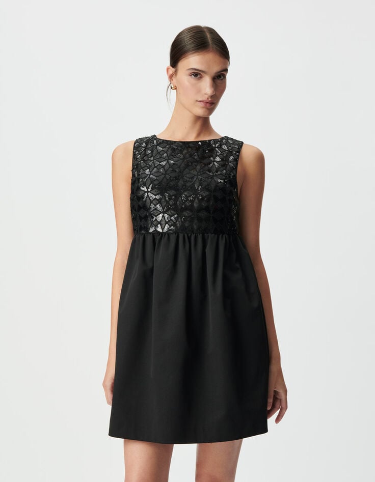 Vestido negro bordados lentejuelas gr&aacute;ficas mujer-2