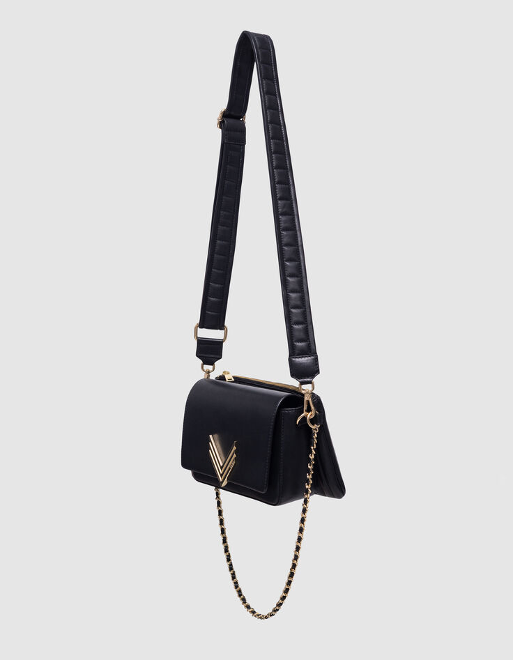 Le 111 ROMY cuero liso negro dorado metalizado Mujer-6
