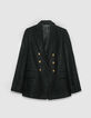Zwart blazer tweedstijl met glitters Dames-5