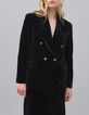 Schwarze Cord-Anzugjacke f&uuml;r Damen-3