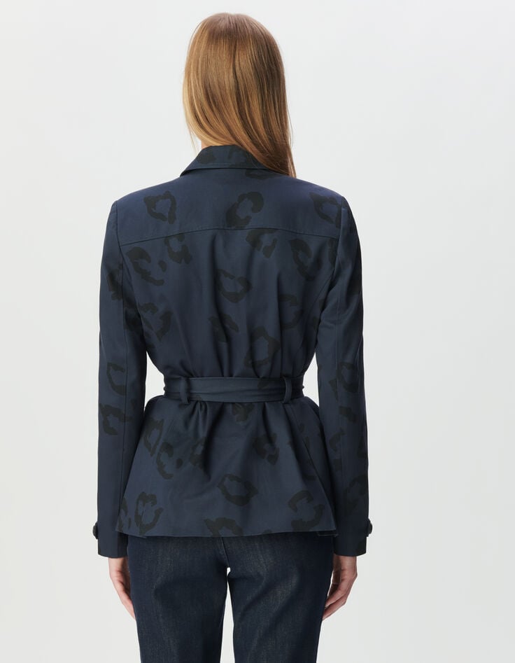 Women’s navy safari jacket with jaguar print-4 Women’s navy safari jacket with jaguar print-4