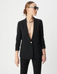 Veste tailleur en crêpe coloris noir femme-2