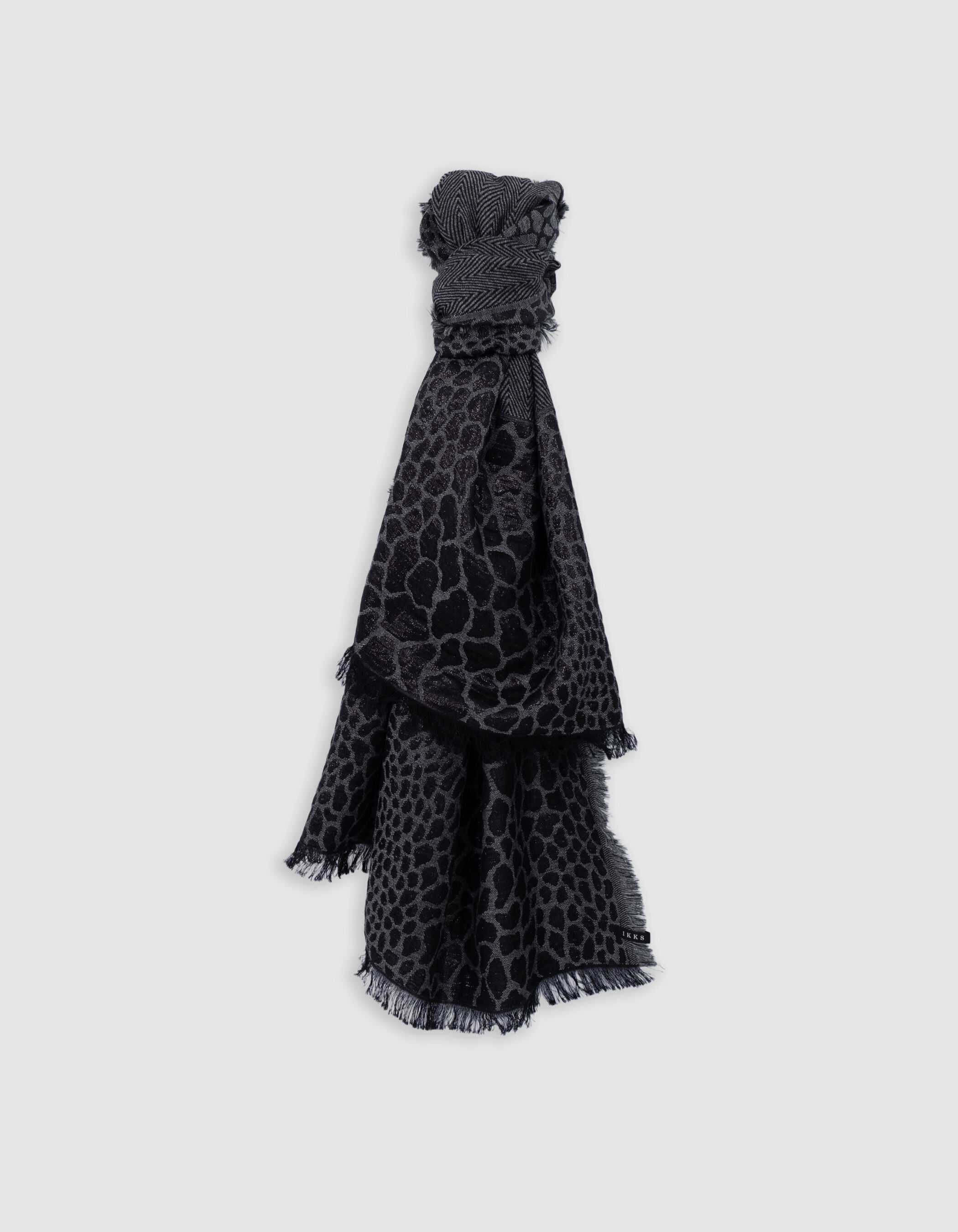 Foulard gris jacquard motif animalier lurex Femme IKKS